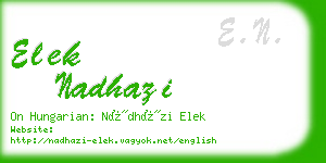 elek nadhazi business card